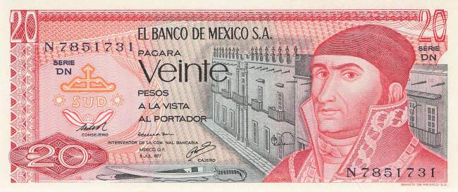 Mexiko p.64d-4 20 Pesos 1977